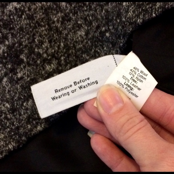 NWOT Madewell Wool & Leather Shift Dress - Picture 5 of 5